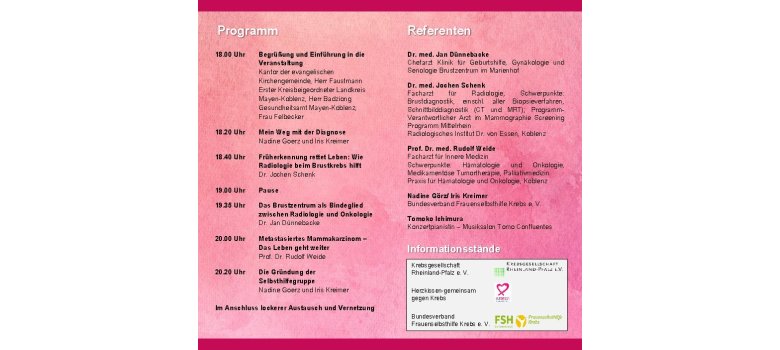 Gesundheitsamt Mayen-Koblenz lädt zu Info-Veranstaltung zum Thema Brustkrebs 